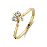 Juliet ring large - 14 kt. guld med brillantslebne diamanter | Spirit Icons
